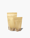 Half Clear Half Brown Stand Up Pouch with Organic Print