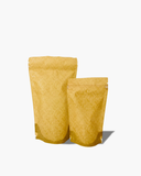 Half Clear Half Brown Stand Up Pouch with Organic Print